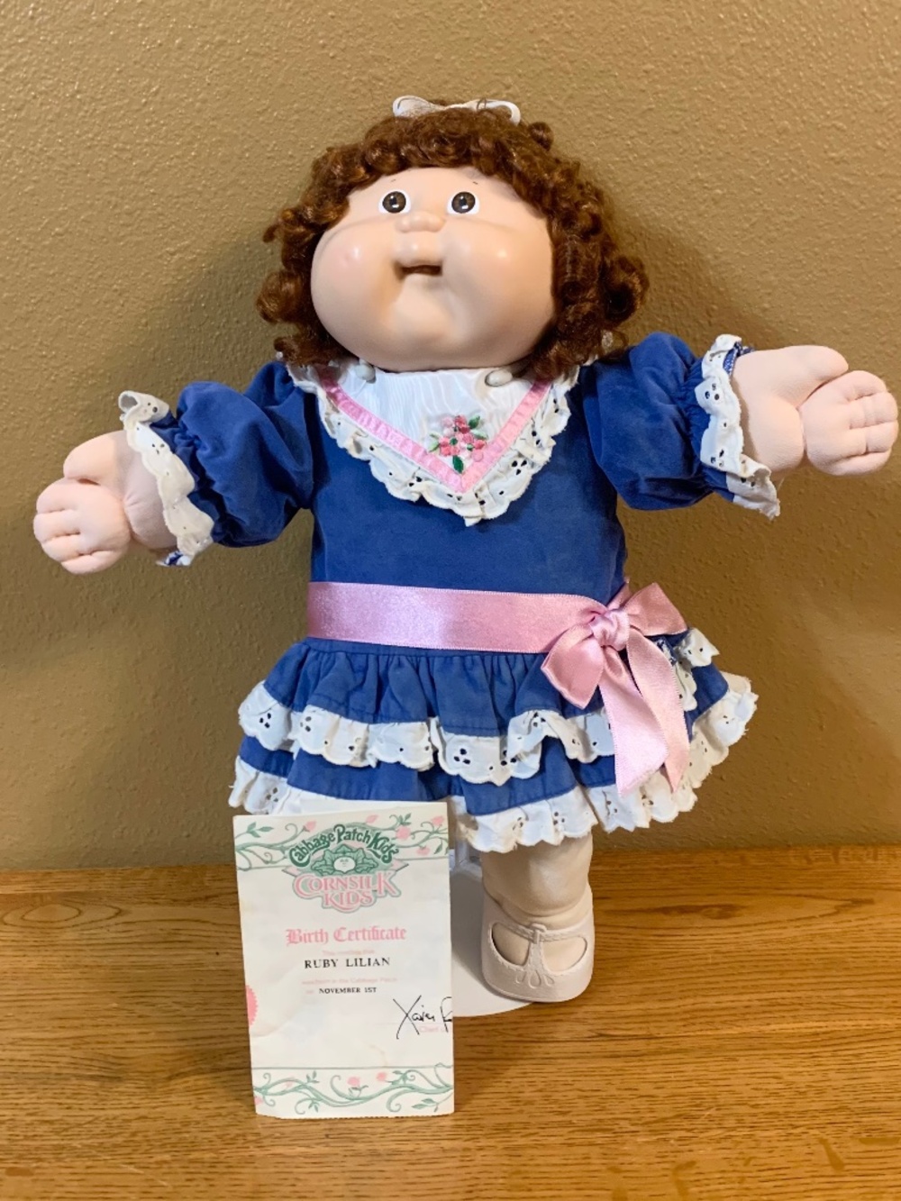 Vintage Cabbage Patch Kids Cornsilk Doll HM17 Auburn Red Hair RUBY LILIAN